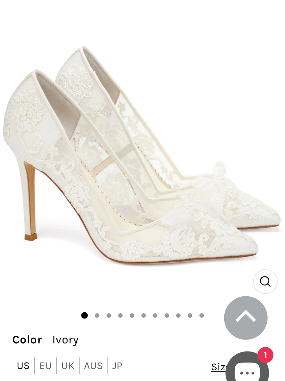 Bella Belle Sophia Ivory Lace Heels